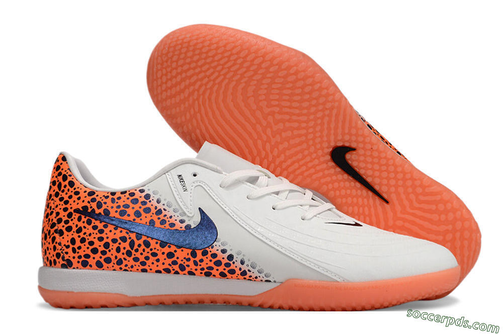 Nike Phantom GX 2 Acad LV8 IC Low-Tops Football Shoes - White/Blue/Orange 1