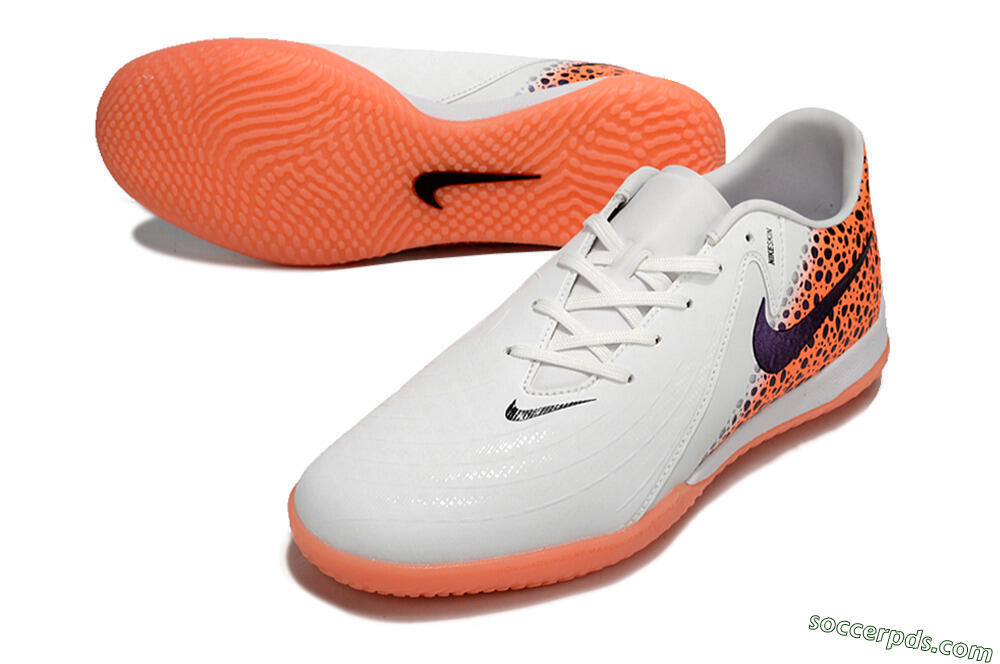 Nike Phantom GX 2 Acad LV8 IC Low-Tops Football Shoes - White/Blue/Orange 3