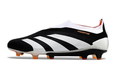 Adidas Predator 24 Elite Laceless FG Low-Tops Football Boots - Black/White/Orange