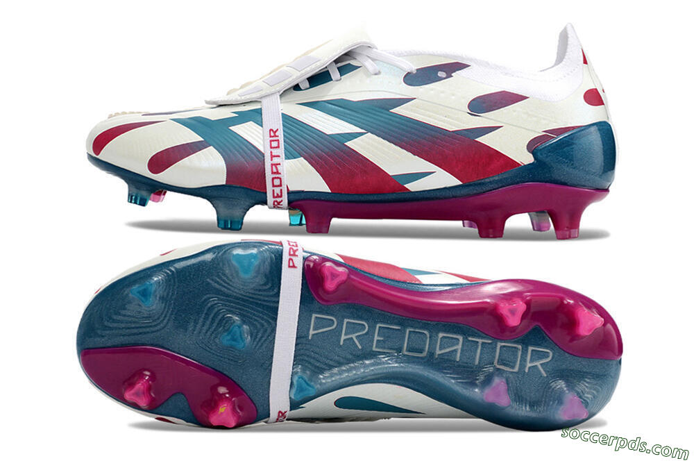 Adidas Predator Elite Foldover Tongue FG Low-Tops Football Boots - White/Blue/Red 0