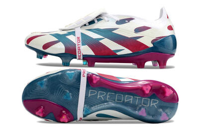 Adidas Predator Elite Foldover Tongue FG Low-Tops Football Boots - White/Blue/Red