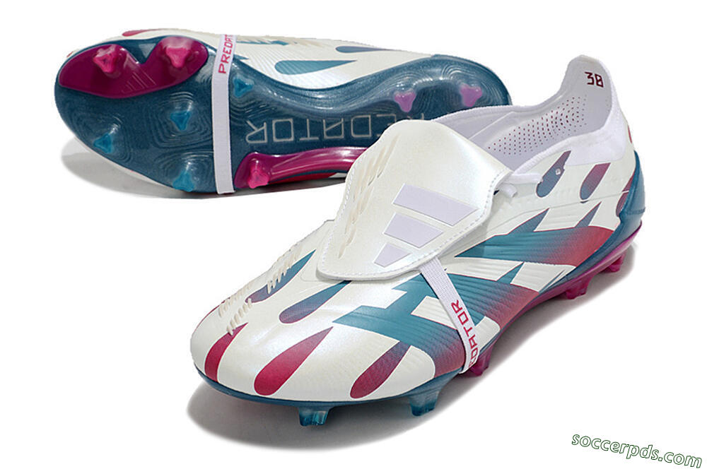 Adidas Predator Elite Foldover Tongue FG Low-Tops Football Boots - White/Blue/Red 3