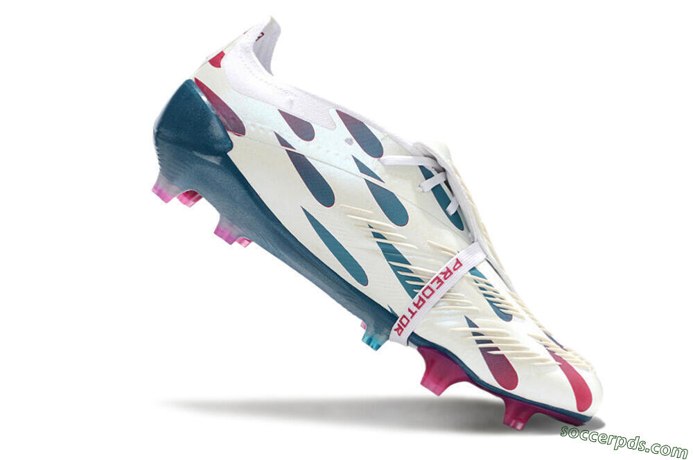 Adidas Predator Elite Foldover Tongue FG Low-Tops Football Boots - White/Blue/Red 4