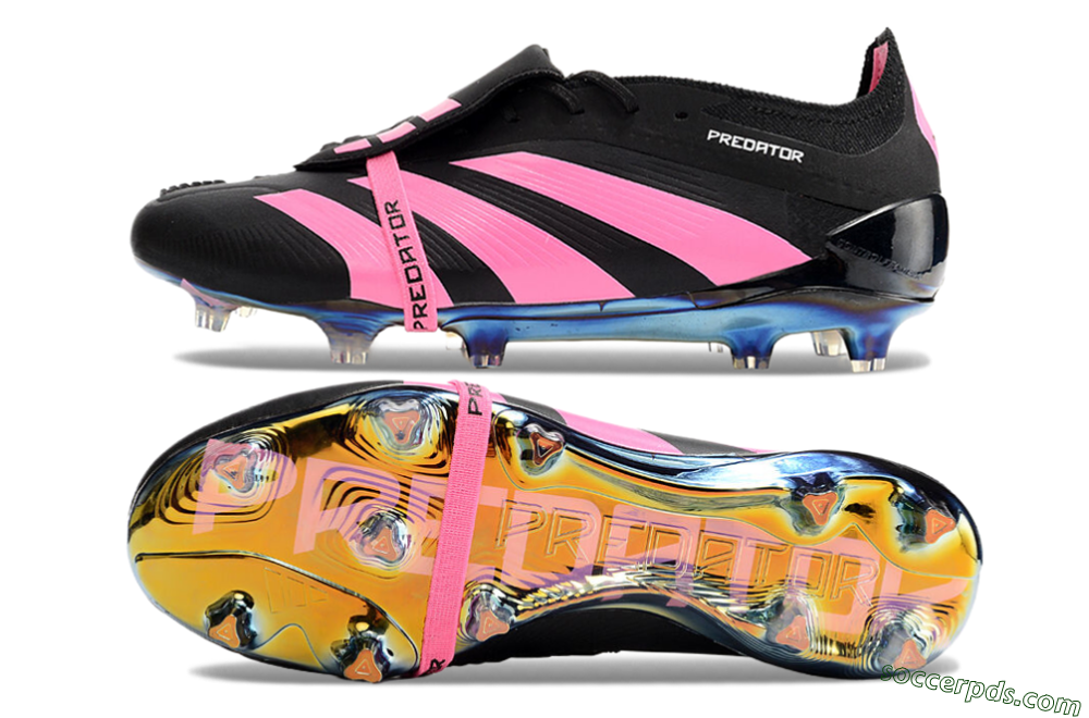 Adidas Predator Elite Foldover Tongue FG Low-Tops Football Boots - Black/Pink/Gold 0
