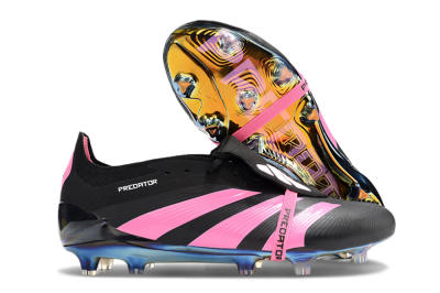 Adidas Predator Elite Foldover Tongue FG Low-Tops Football Boots - Black/Pink/Gold
