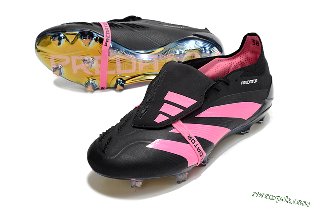 Adidas Predator Elite Foldover Tongue FG Low-Tops Football Boots - Black/Pink/Gold 3