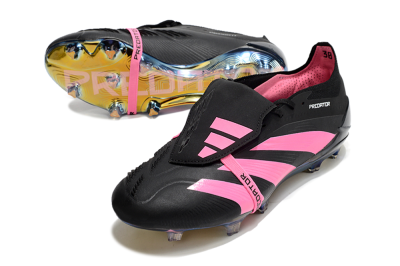 Adidas Predator Elite Foldover Tongue FG Low-Tops Football Boots - Black/Pink/Gold