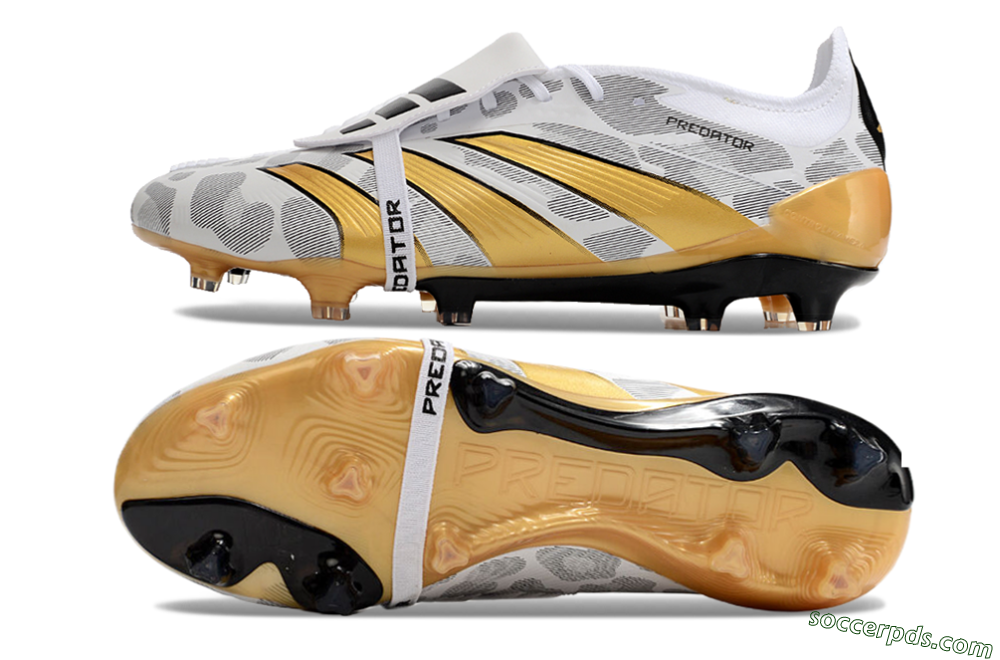 Adidas Predator Elite Foldover Tongue FG Low-Tops Football Boots - White/Black/Gold 0