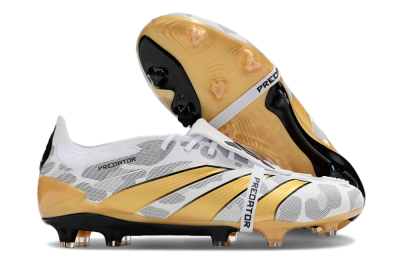 Adidas Predator Elite Foldover Tongue FG Low-Tops Football Boots - White/Black/Gold