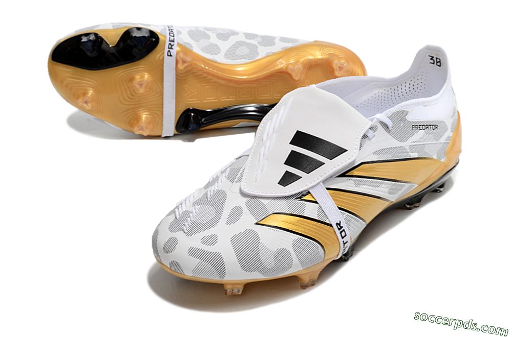 Adidas Predator Elite Foldover Tongue FG Low-Tops Football Boots - White/Black/Gold 3