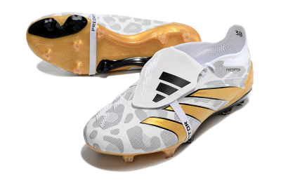 Adidas Predator Elite Foldover Tongue FG Low-Tops Football Boots - White/Black/Gold