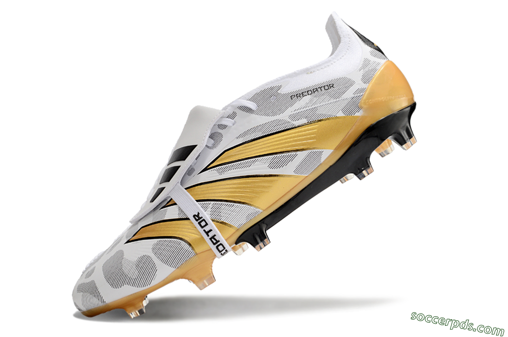 Adidas Predator Elite Foldover Tongue FG Low-Tops Football Boots - White/Black/Gold 5