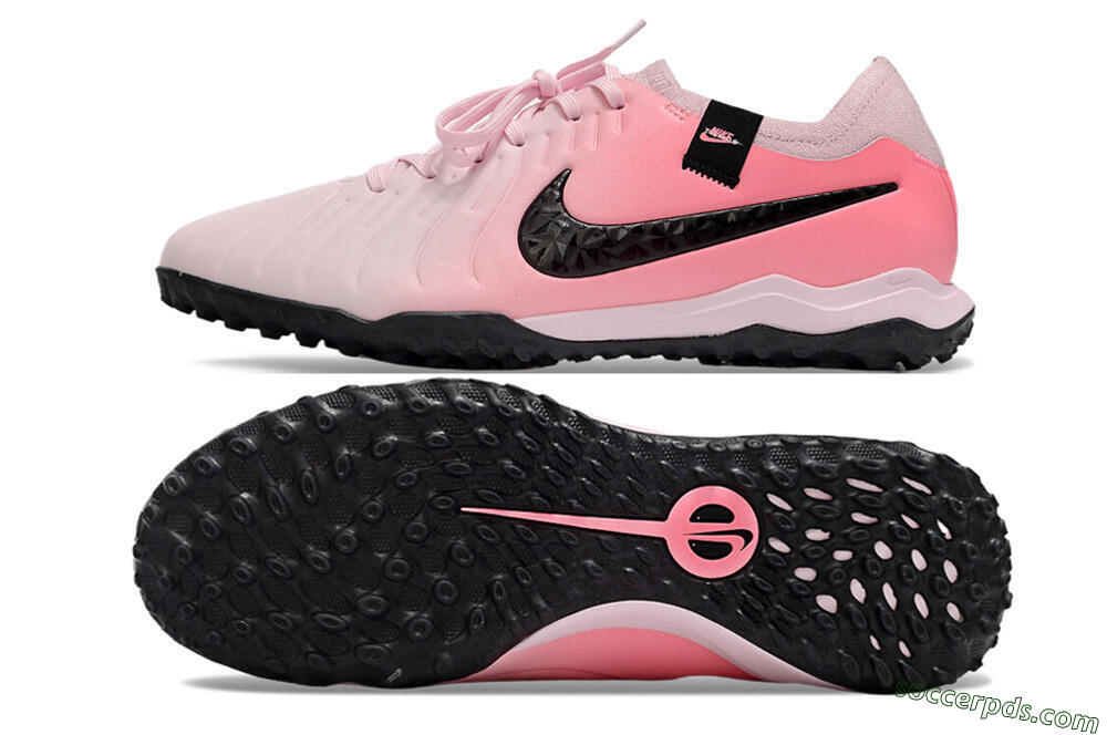 Nike Tiempo Legend 10 Pro TF Low-Tops Football Shoes - Pink/Black/White 0