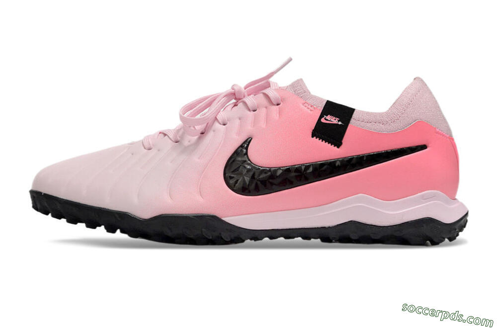 Nike Tiempo Legend 10 Pro TF Low-Tops Football Shoes - Pink/Black/White 2