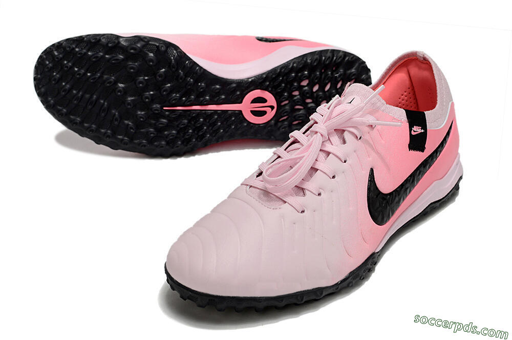 Nike Tiempo Legend 10 Pro TF Low-Tops Football Shoes - Pink/Black/White 3