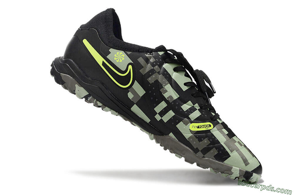 Nike Tiempo Legend 10 Pro TF Low-Tops Football Shoes - Camo/Black/Yellow 4