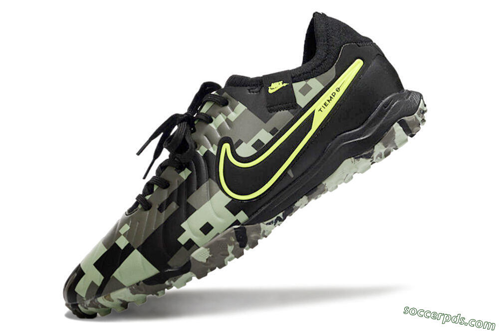 Nike Tiempo Legend 10 Pro TF Low-Tops Football Shoes - Camo/Black/Yellow 5