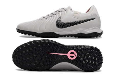 Nike Tiempo Legend 10 Pro TF Low-Tops Football Shoes - Grey/Black/Pink