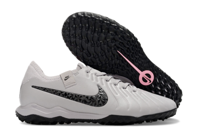 Nike Tiempo Legend 10 Pro TF Low-Tops Football Shoes - Grey/Black/Pink