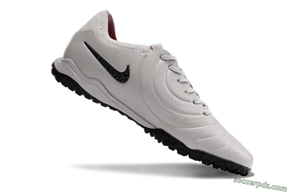 Nike Tiempo Legend 10 Pro TF Low-Tops Football Shoes - Grey/Black/Pink 4
