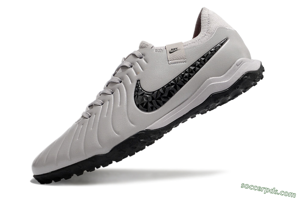 Nike Tiempo Legend 10 Pro TF Low-Tops Football Shoes - Grey/Black/Pink 5