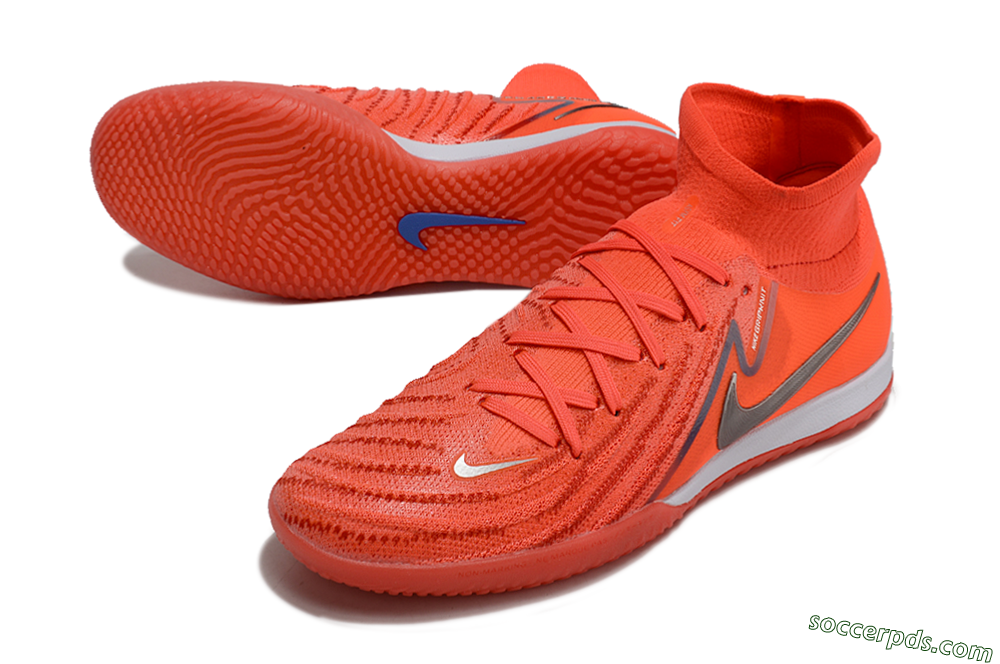 Nike Phantom Luna Elite NU IC High-Tops Football Shoes - Red/Silver/White 3