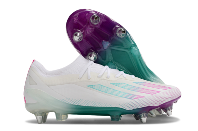 Adidas X Crazyfast.1 SG Low-Tops Football Boots - White/Purple/Jade