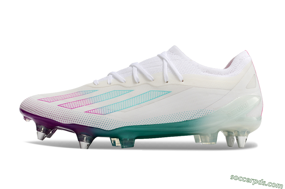 Adidas X Crazyfast.1 SG Low-Tops Football Boots - White/Purple/Jade 2
