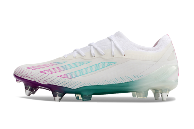 Adidas X Crazyfast.1 SG Low-Tops Football Boots - White/Purple/Jade