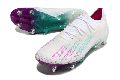 Adidas X Crazyfast.1 SG Low-Tops Football Boots - White/Purple/Jade