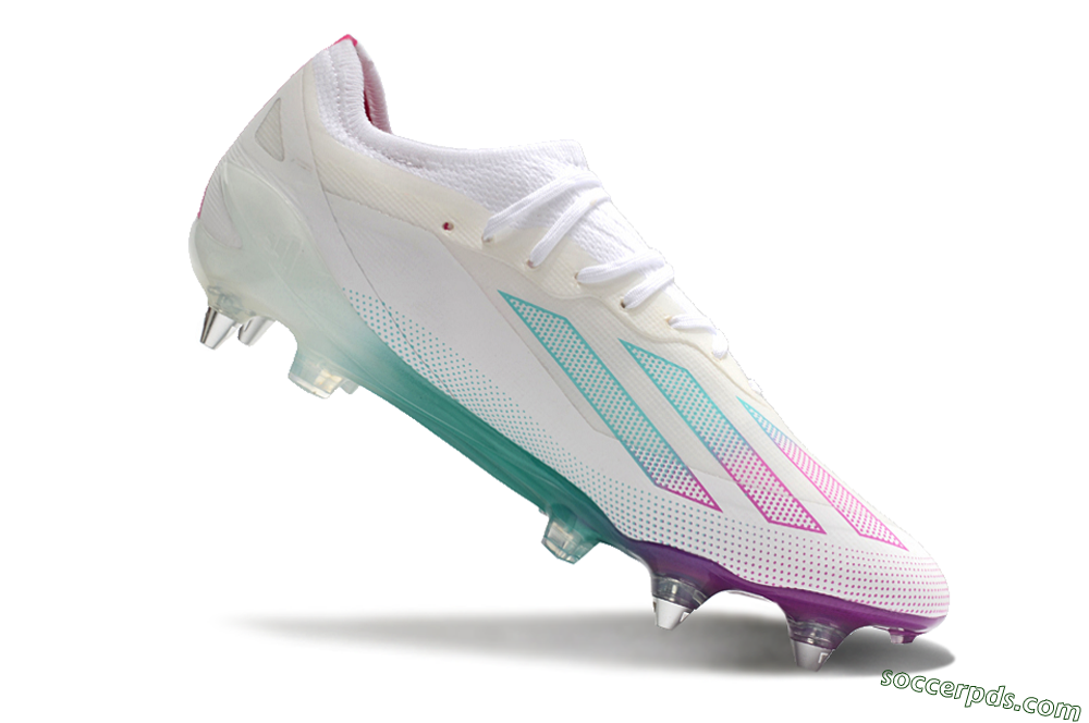 Adidas X Crazyfast.1 SG Low-Tops Football Boots - White/Purple/Jade 4