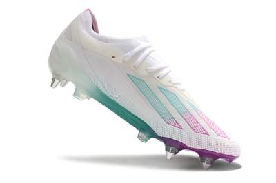 Adidas X Crazyfast.1 SG Low-Tops Football Boots - White/Purple/Jade