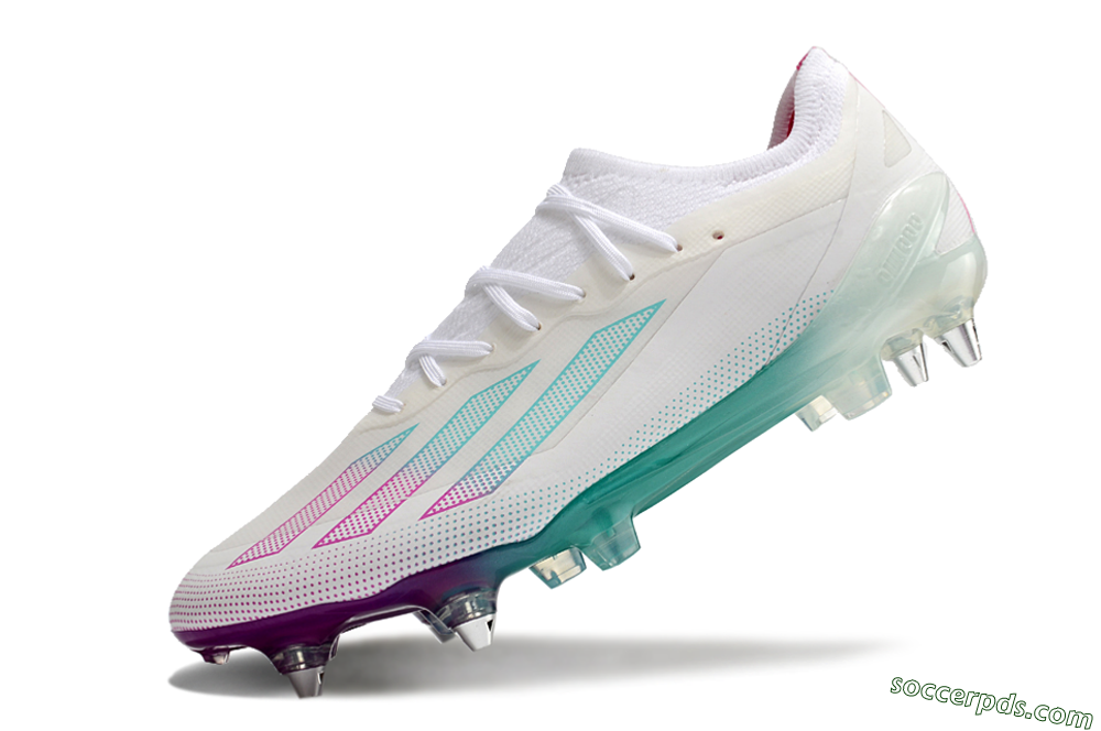 Adidas X Crazyfast.1 SG Low-Tops Football Boots - White/Purple/Jade 5