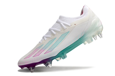 Adidas X Crazyfast.1 SG Low-Tops Football Boots - White/Purple/Jade