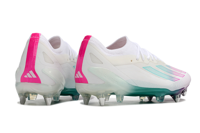 Adidas X Crazyfast.1 SG Low-Tops Football Boots - White/Purple/Jade