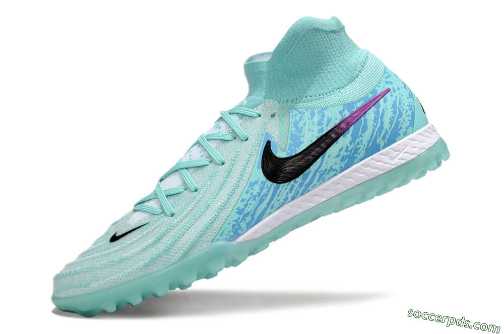 Nike Phantom Luna Elite NU TF High-Tops Football Shoes - Jade/Blue/Black 5