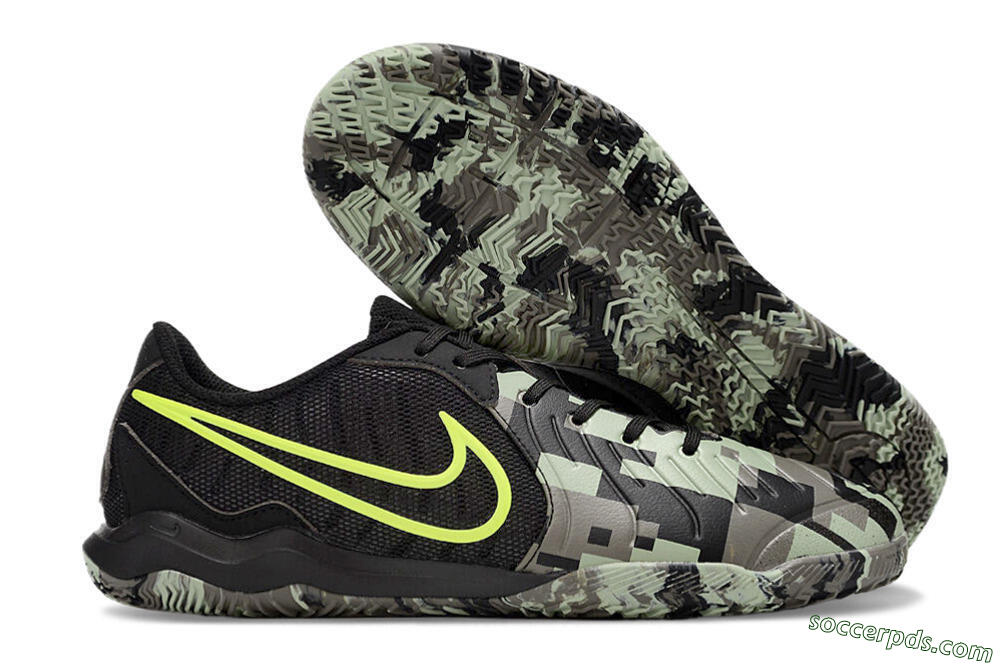 Nike Tiempo Legend 10 Academy IC Low-Tops Football Shoes - Camo/Black/Yellow 1