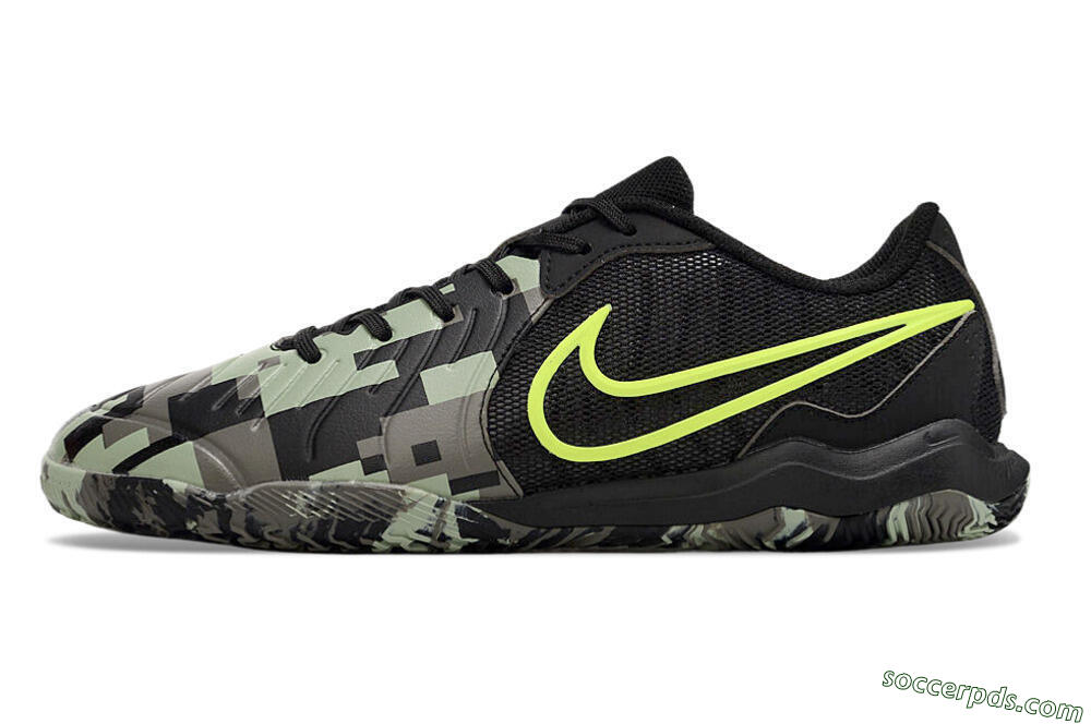 Nike Tiempo Legend 10 Academy IC Low-Tops Football Shoes - Camo/Black/Yellow 2