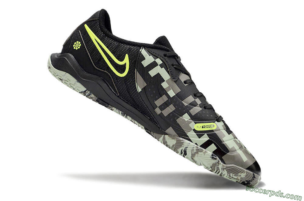 Nike Tiempo Legend 10 Academy IC Low-Tops Football Shoes - Camo/Black/Yellow 4