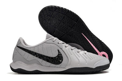 Nike Tiempo Legend 10 Academy IC Low-Tops Football Shoes - Grey/Black/Pink