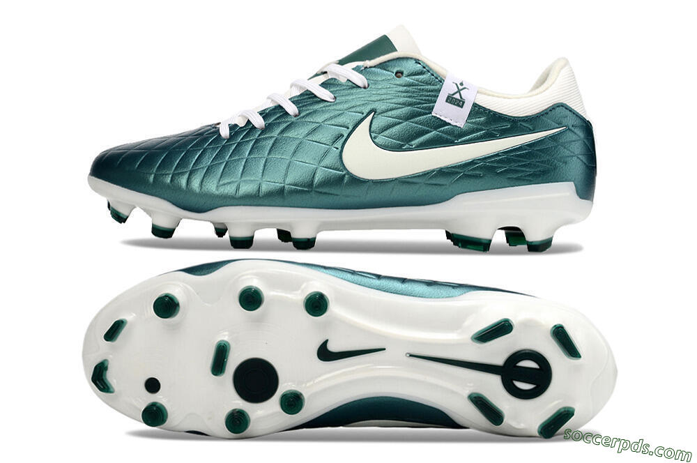 Nike Tiempo Legend 10 Academy FG Low-Tops Football Boots - Green/Beige/White 0
