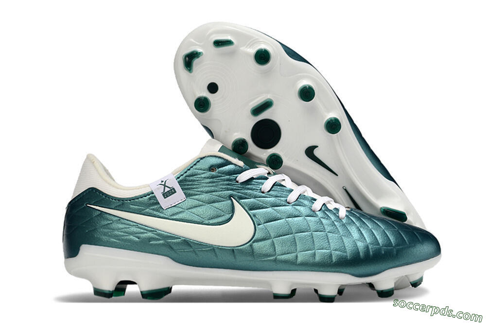 Nike Tiempo Legend 10 Academy FG Low-Tops Football Boots - Green/Beige/White 1