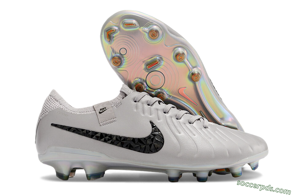 Nike Tiempo Legend 10 Elite FG Low-Tops Football Boots - Grey/Black/Gold 1