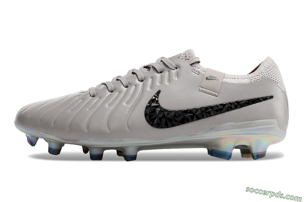 Nike Tiempo Legend 10 Elite FG Low-Tops Football Boots - Grey/Black/Gold 2