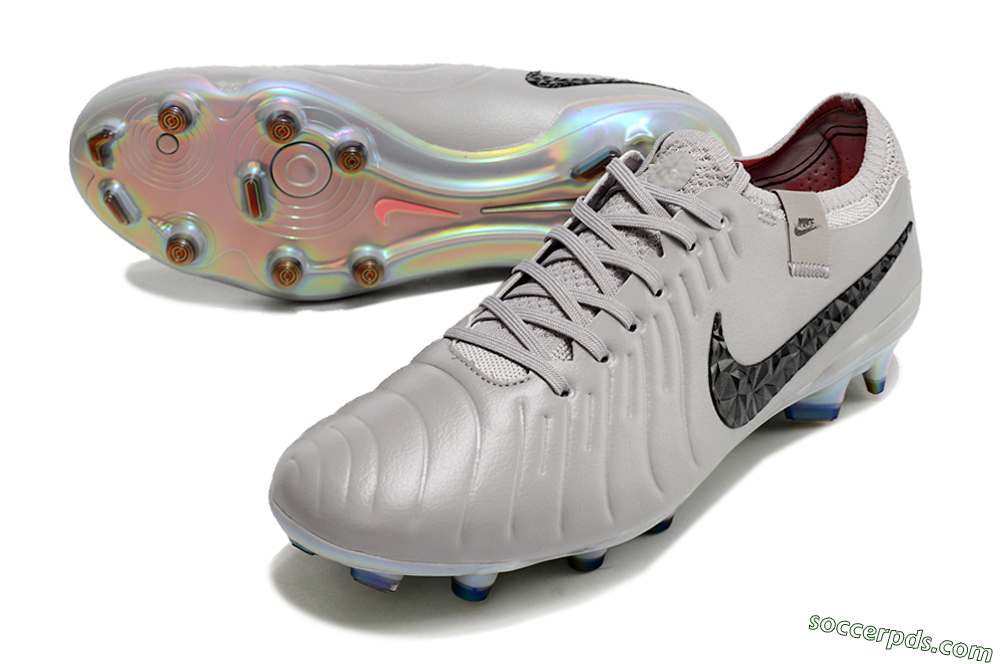 Nike Tiempo Legend 10 Elite FG Low-Tops Football Boots - Grey/Black/Gold 3
