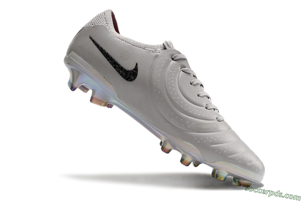 Nike Tiempo Legend 10 Elite FG Low-Tops Football Boots - Grey/Black/Gold 4
