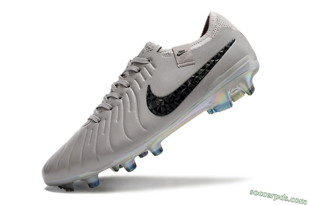 Nike Tiempo Legend 10 Elite FG Low-Tops Football Boots - Grey/Black/Gold 5
