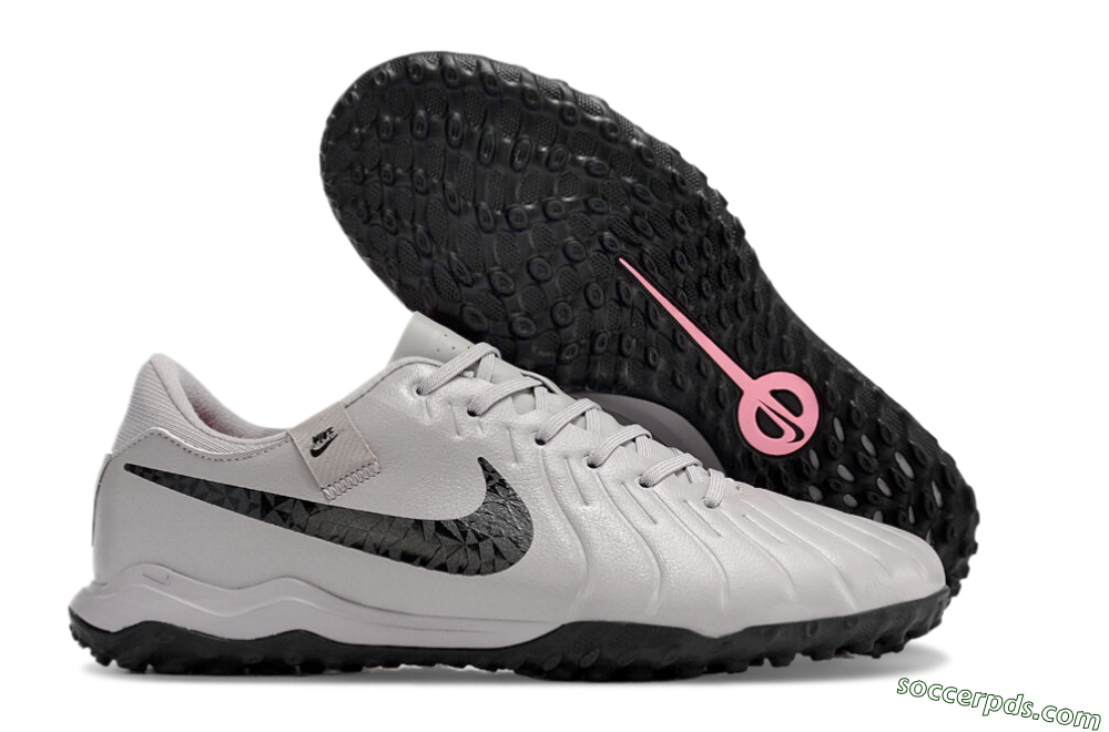 Nike Tiempo Legend 10 Academy TF Low-Tops Football Shoes - Grey/Black/Pink 1