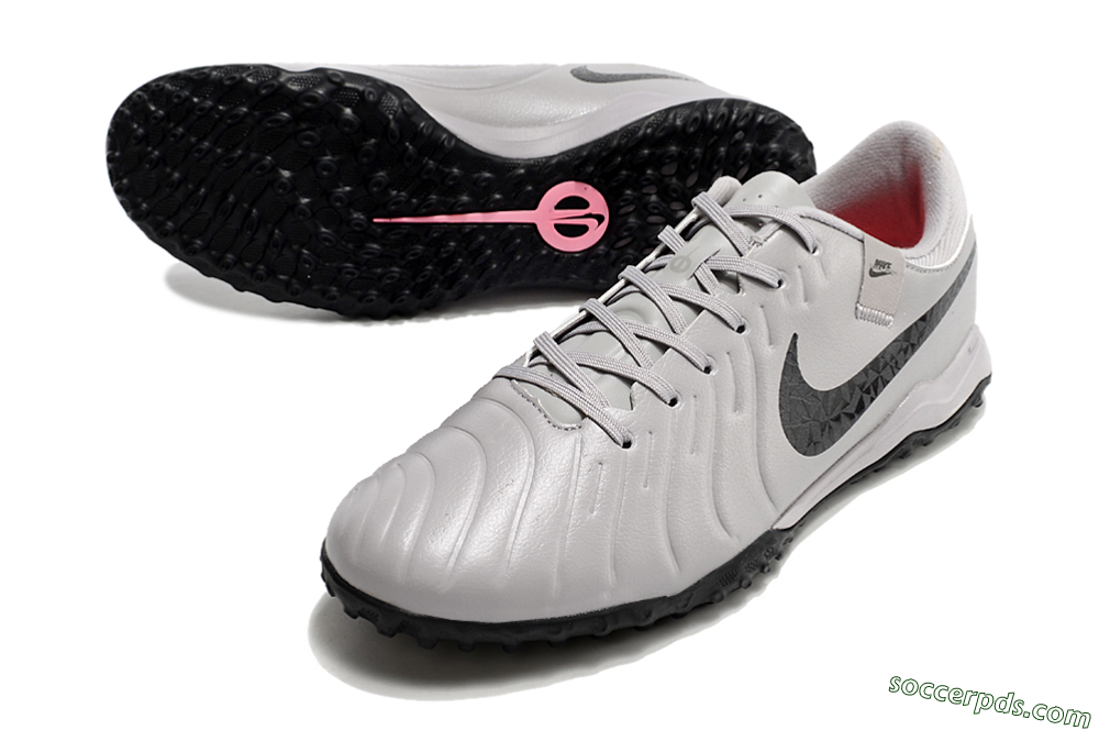 Nike Tiempo Legend 10 Academy TF Low-Tops Football Shoes - Grey/Black/Pink 3