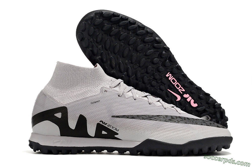 Nike Air Zoom Mercurial Superfly 9 Elite TF High-Tops Football Shoes - Grey/Black/Pink 1